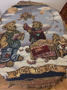 Boyds Bears Tapestry in Blue, Brown, Cream
